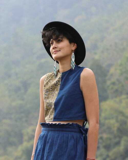 Crop top INNA – bleu indigo