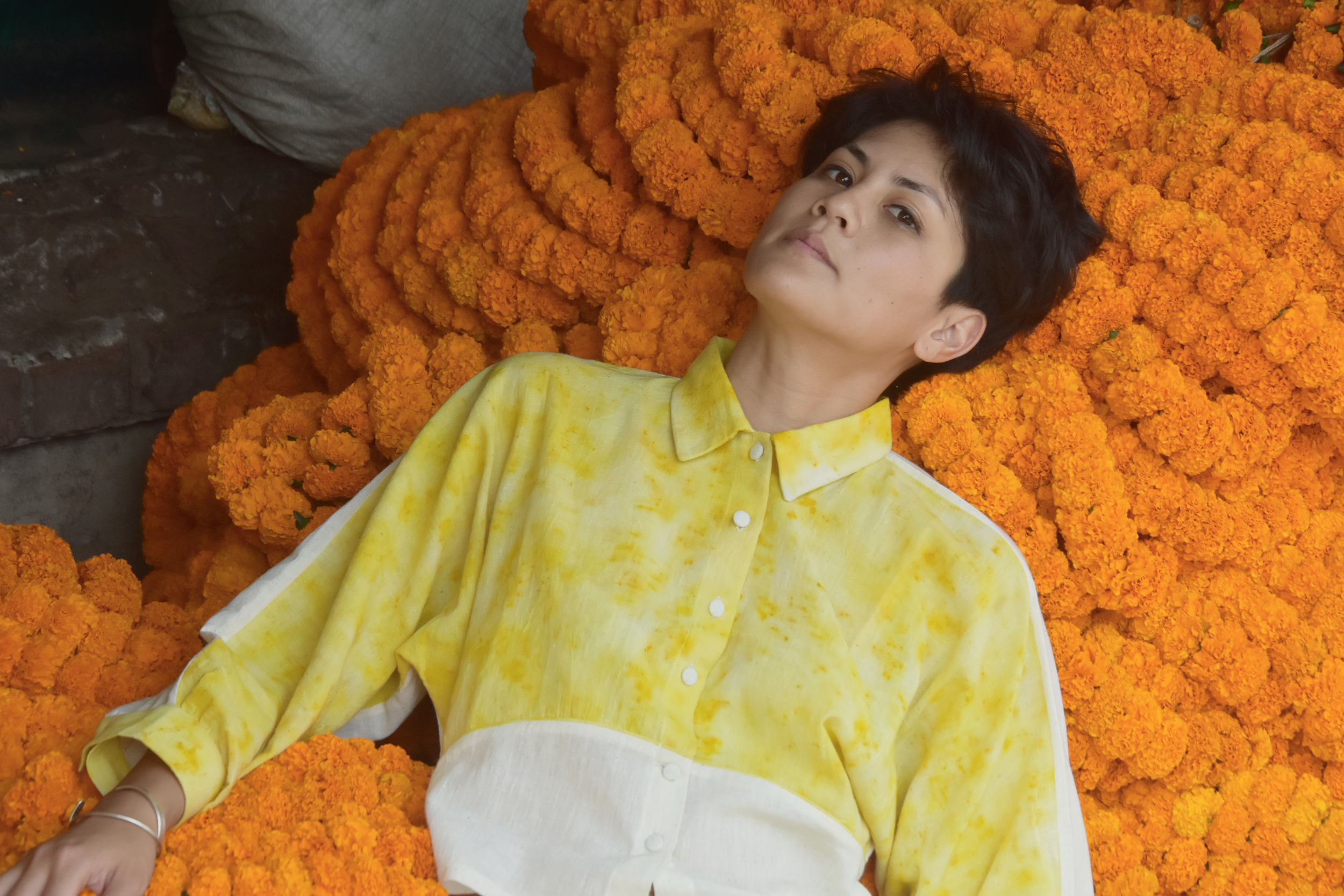 Chemise Hindi impression végétale