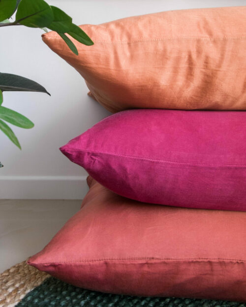 Housse de coussin en soie