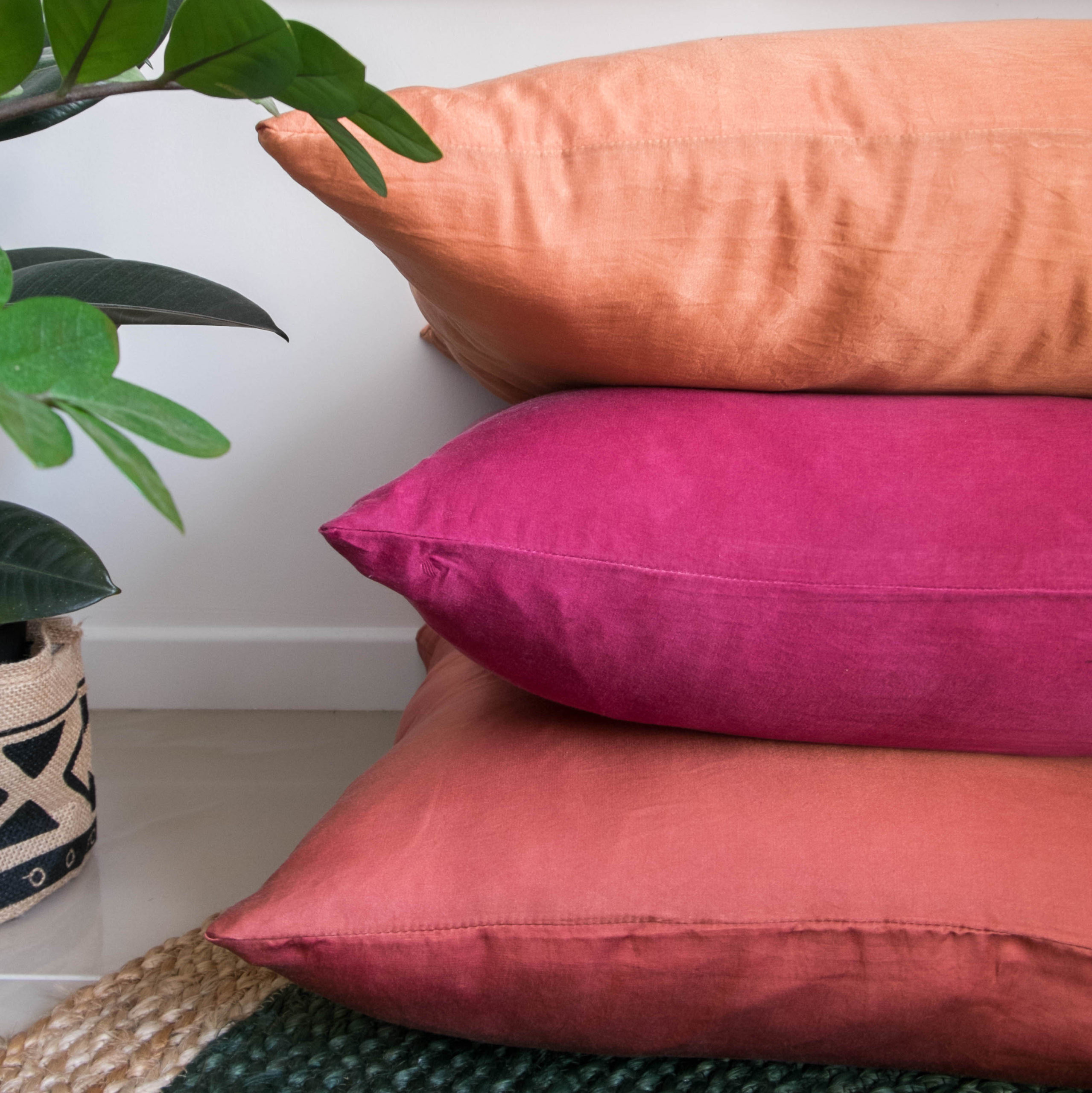 Housse de coussin soie