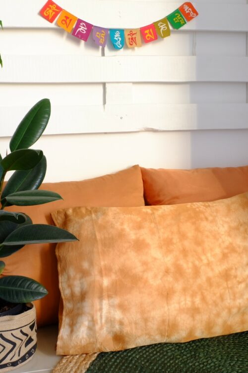 Housse de coussin en soie