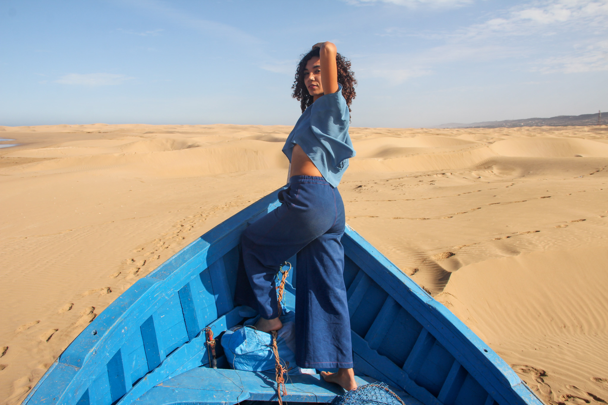 Pantalon Jane denim indigo dos