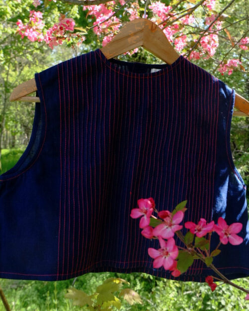 Crop top INNA – bleu indigo