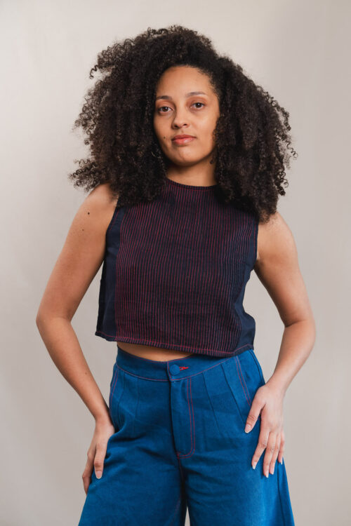 Crop top INNA en coton soie