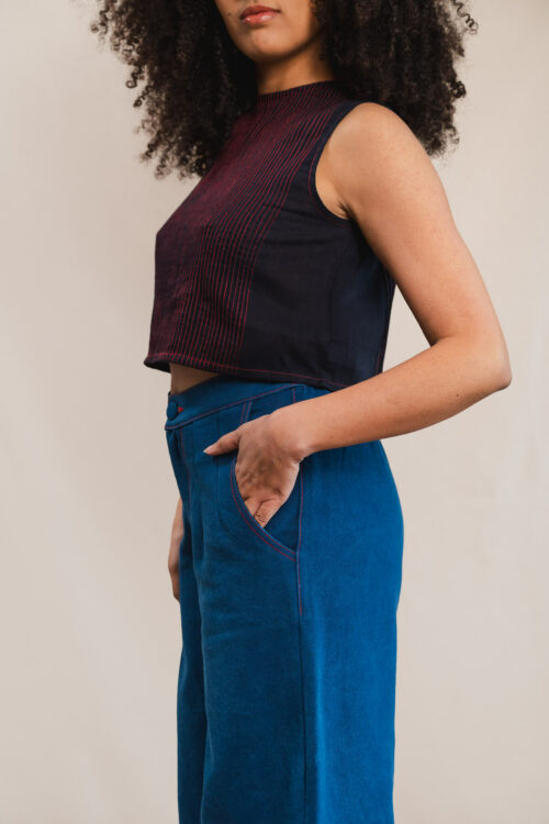 Crop top INNA en coton soie