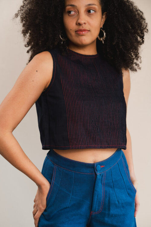 Crop top INNA en coton soie
