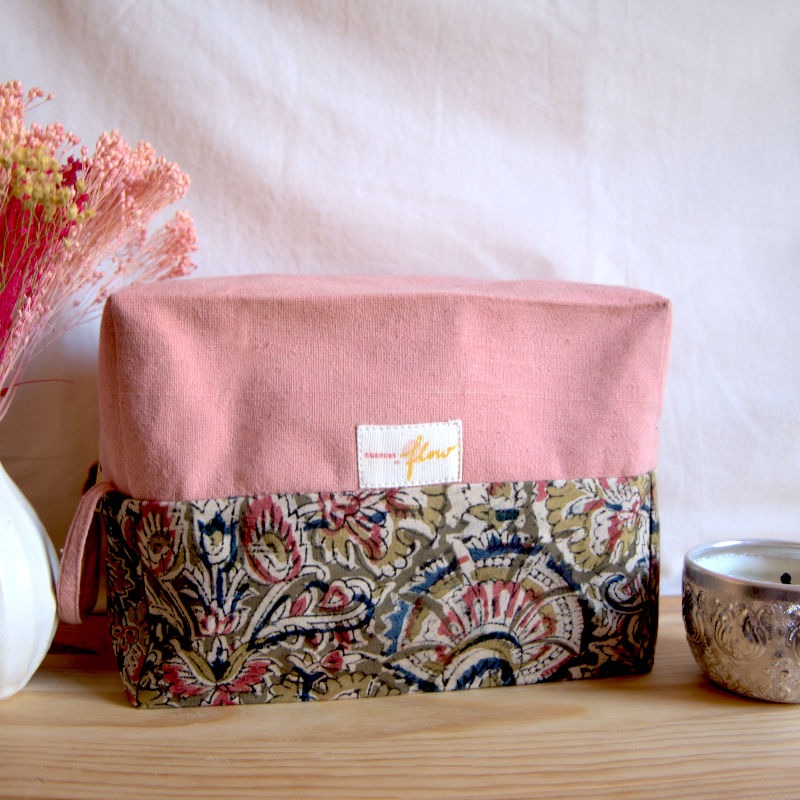 Trousse de voyage teinture naturelle rose
