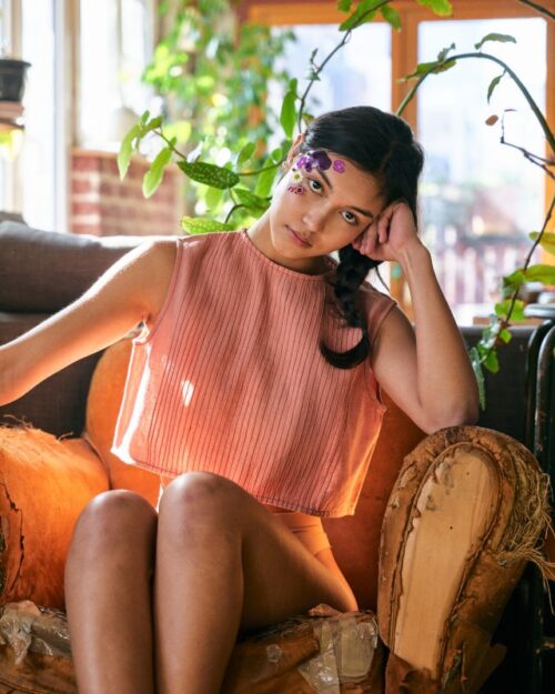 Crop top INNA – bleu indigo