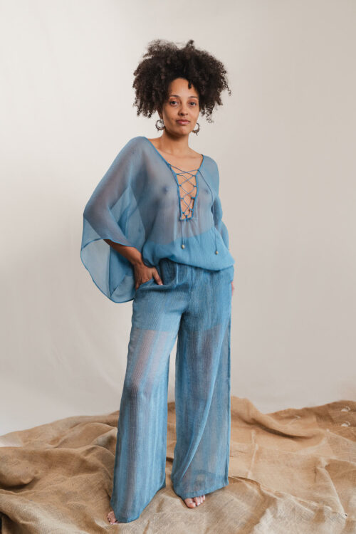 Pantalon CLEO en soie & laine