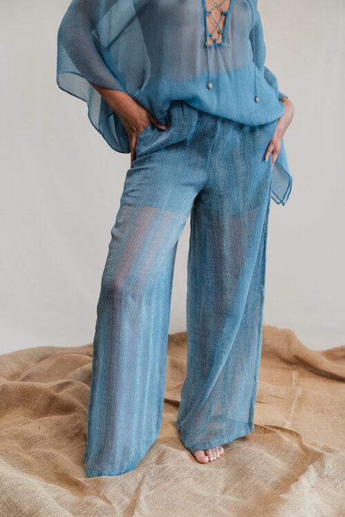 Pantalon CLEO en soie & laine