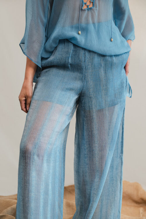 Pantalon CLEO en soie & laine