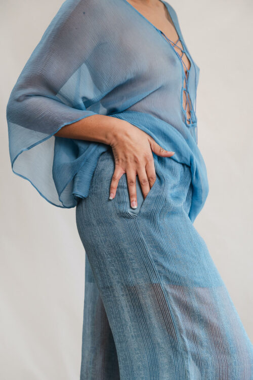 Pantalon CLEO en soie & laine