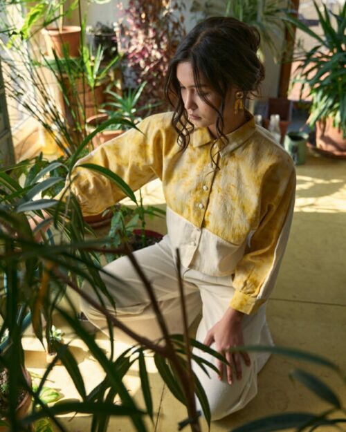 Chemise HINDI – impression végétale