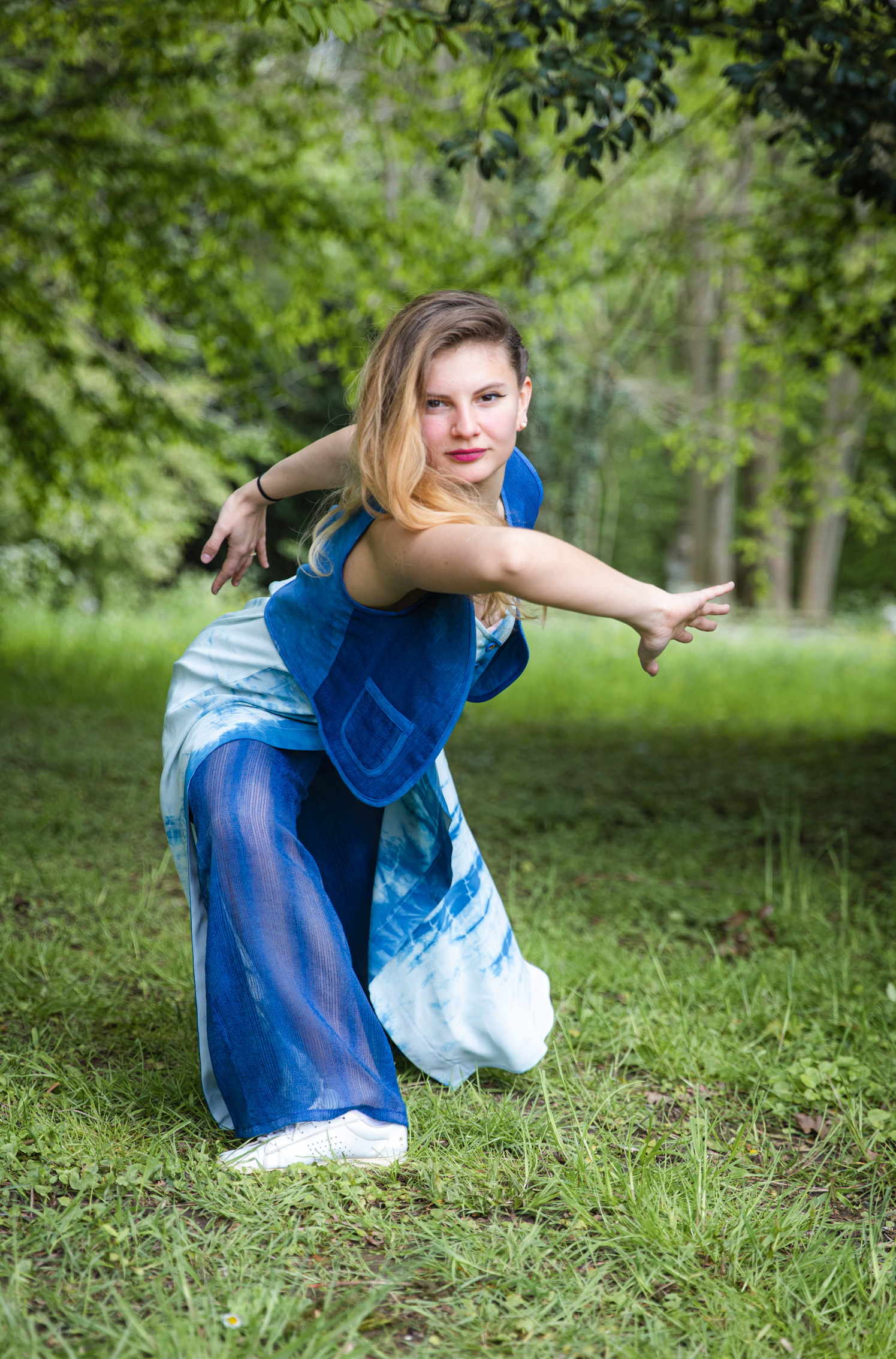 Robe Flow teinture naturelle indigo