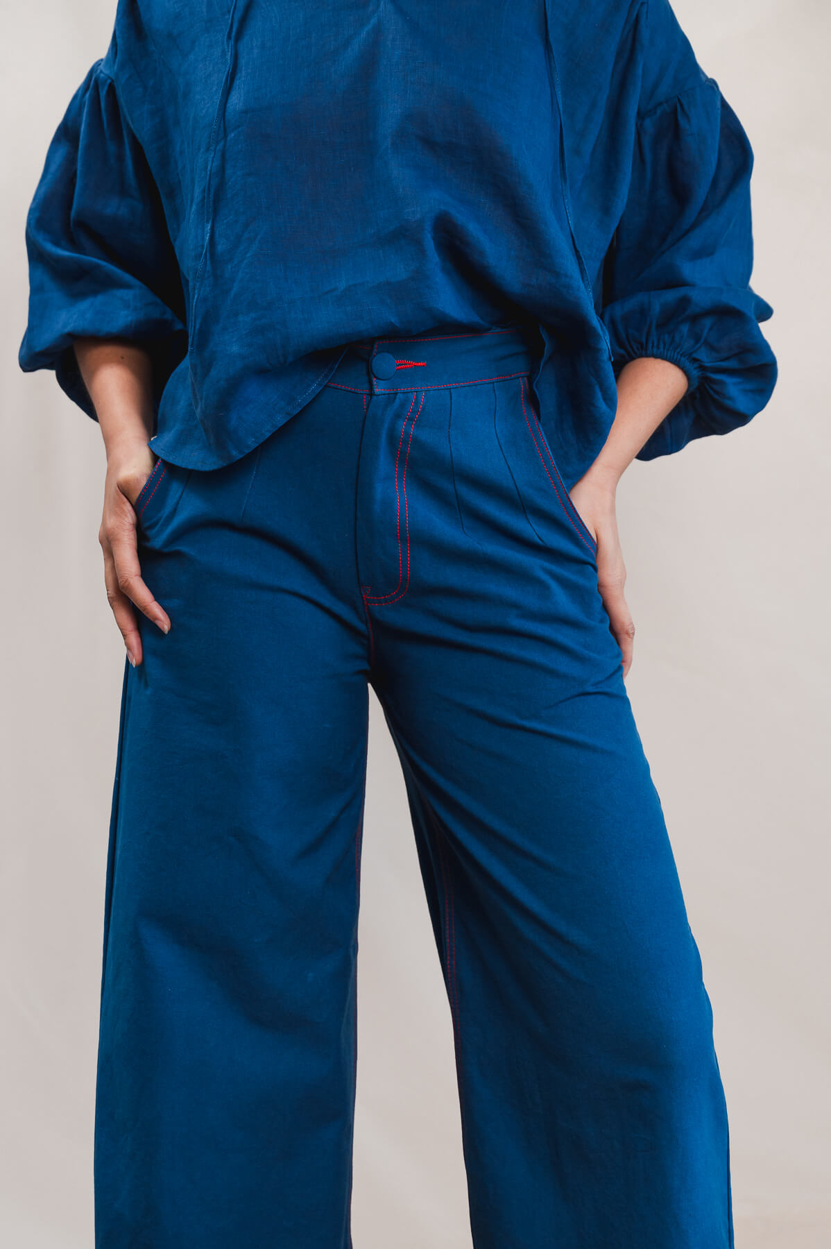 Pantalon flare toile Jane minuit