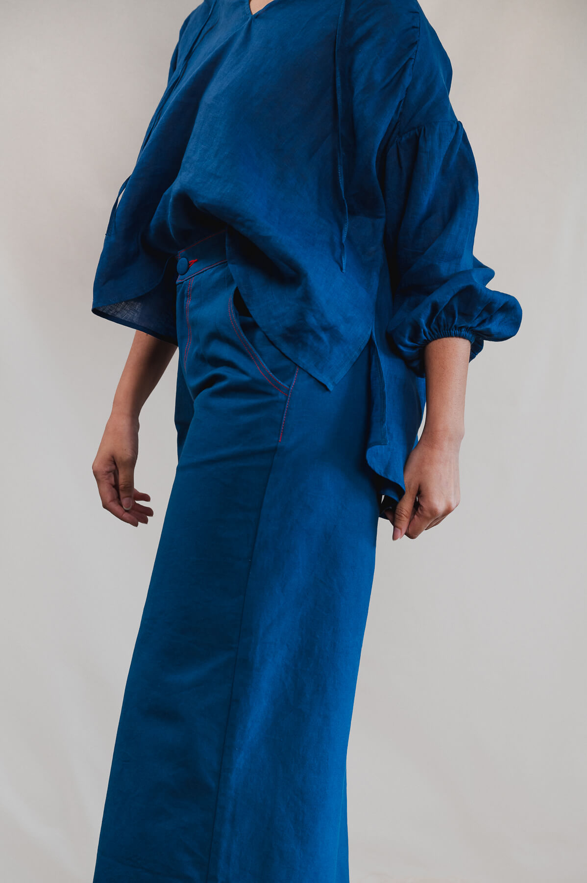 Pantalon flare toile Jane minuit