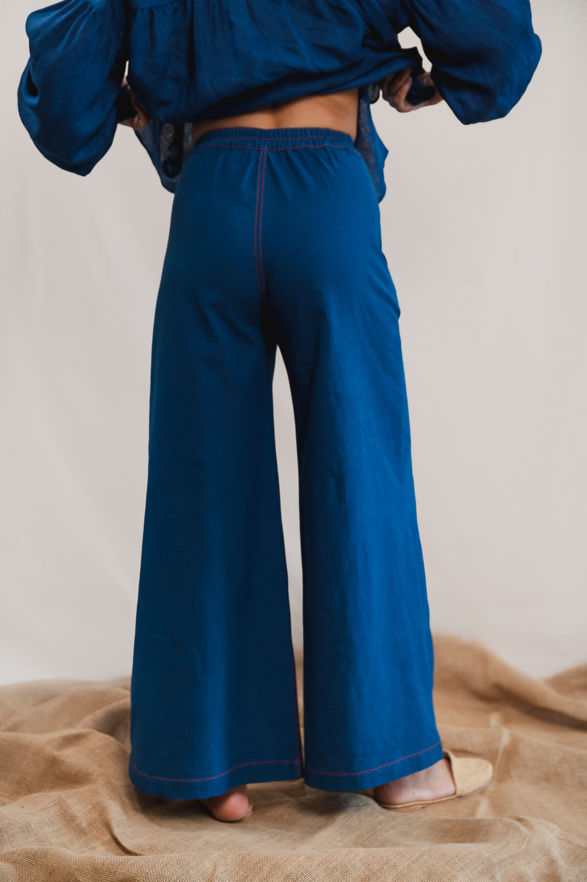 Pantalon flare toile Jane minuit