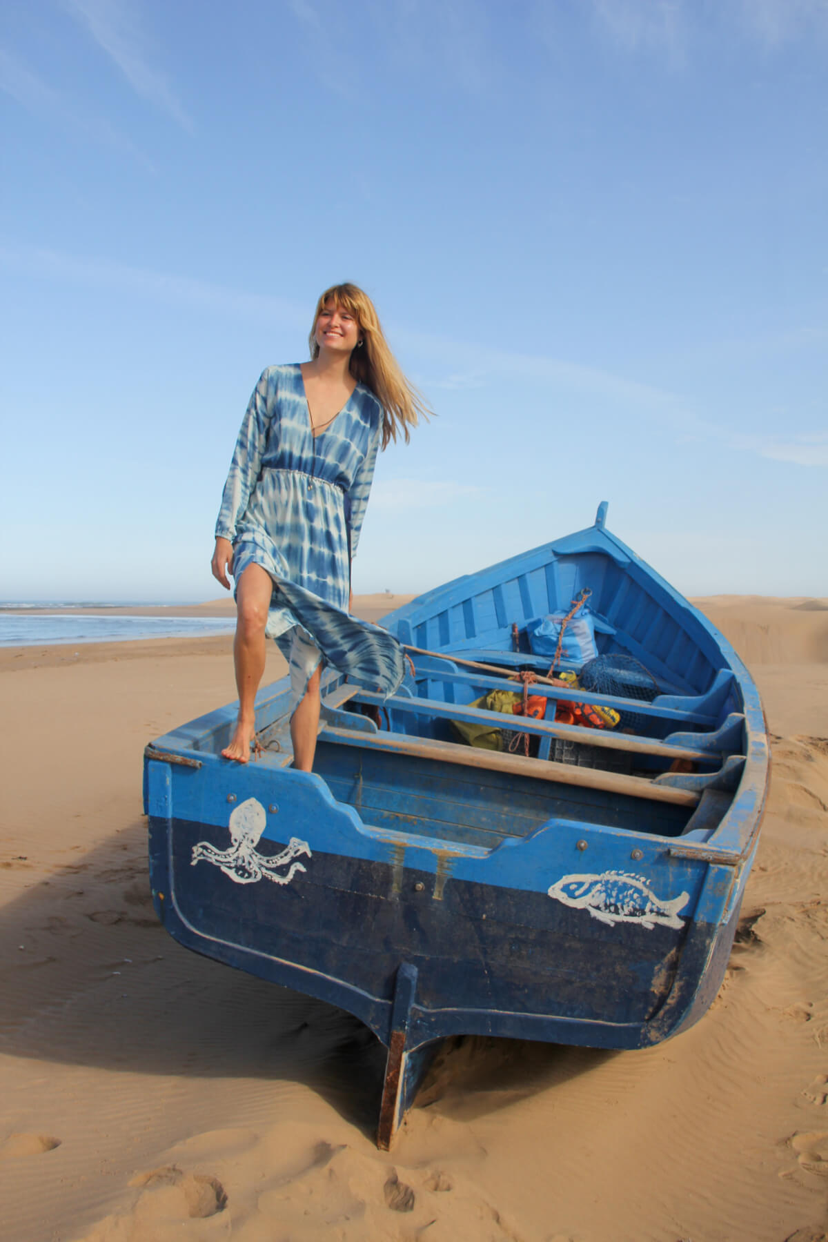 Collection Kosmic Blues indigo Robe Nila bateau