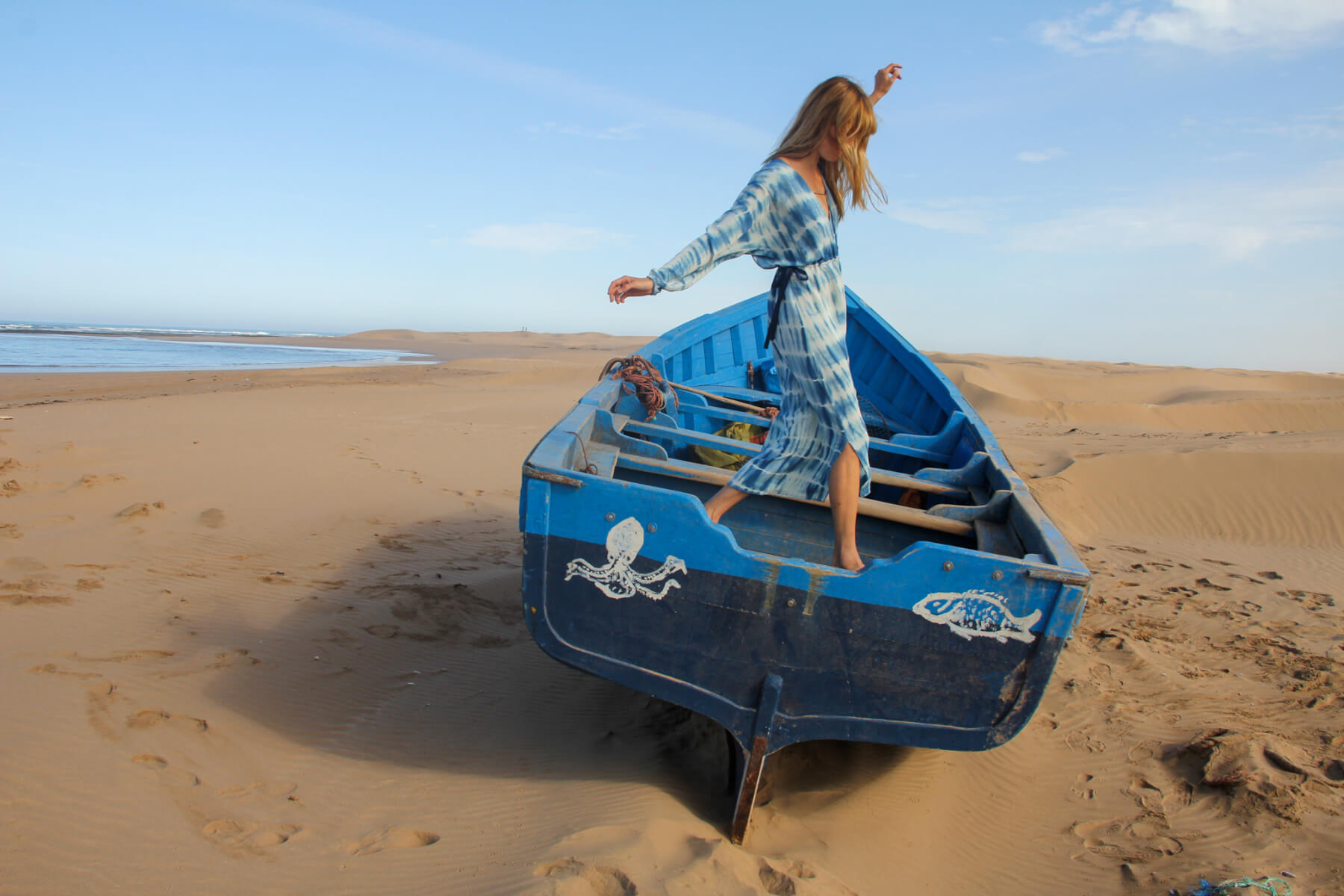 Collection Kosmic Blues indigo Robe Nila bateau